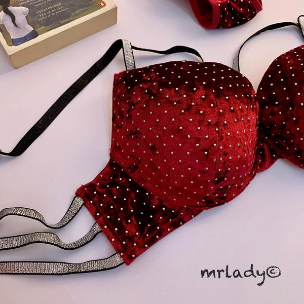 PEARL STONES BRA SET