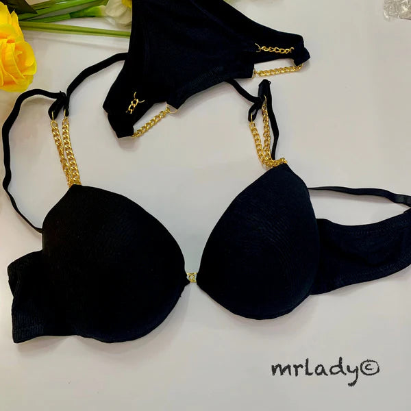 CHAIN LINE THIN PAD BRA SET
