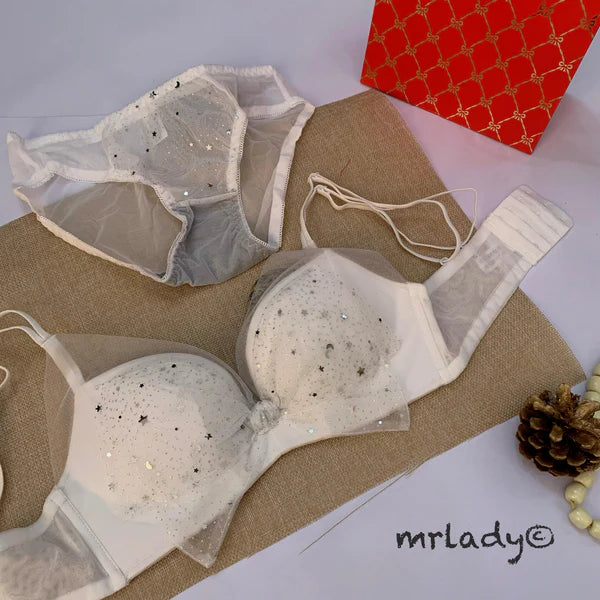 GLITTER THIN PAD BRA SET